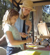 Artist Karen Teaching at Sawdust, Laguna Beach, California